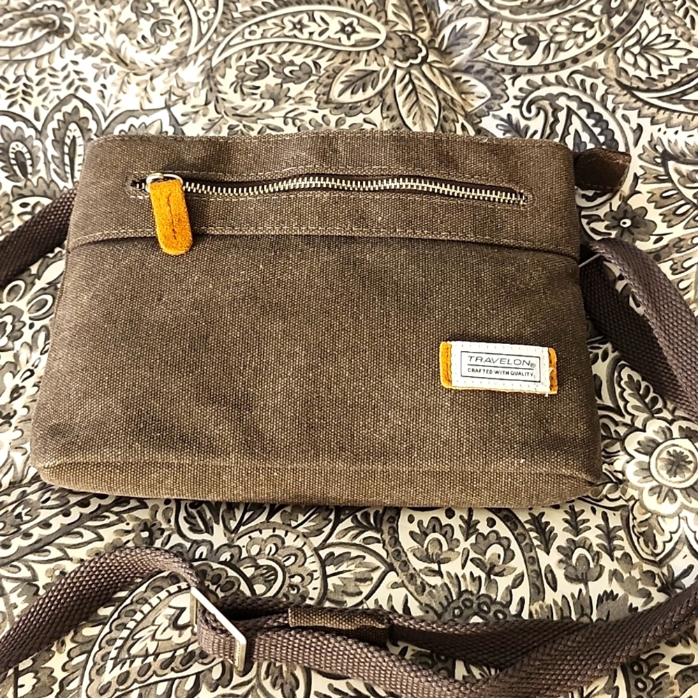 Travelon Canvas Crossbody w/Free Travelon  Wallet (New)